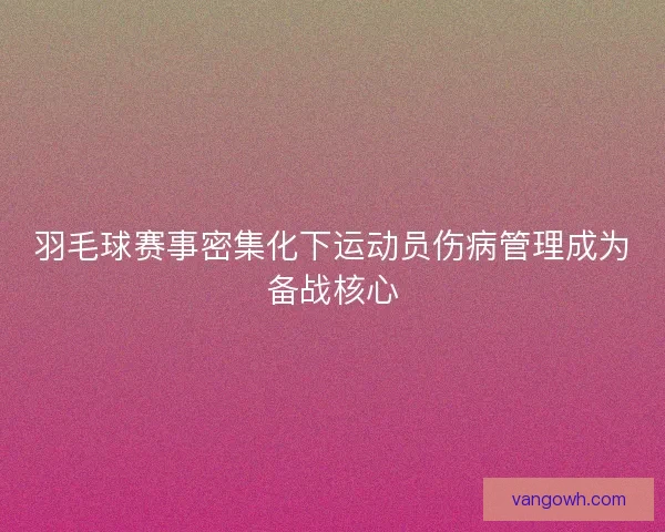 羽毛球赛事密集化下运动员伤病管理成为备战核心